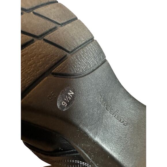 Easy Spirit Size 9.5 Black Leather Slip On Buckle y2k Closed Toe Clog Mules Work - Picture 9 of 11